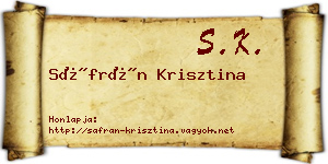 Sáfrán Krisztina névjegykártya